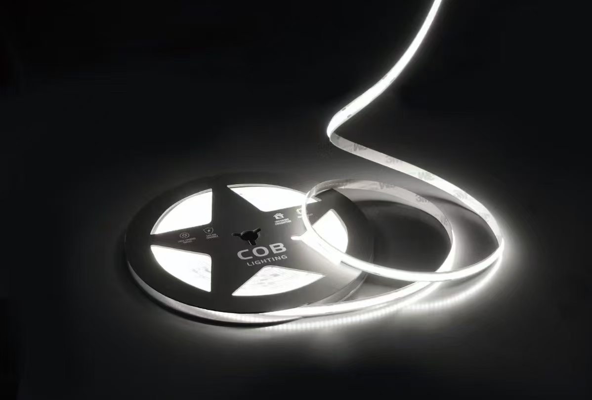 批发12v 24V灯带超亮cob超窄5mm灯带自粘柔性软灯带条家装悬浮吊顶铝槽LED线形灯10盘10米